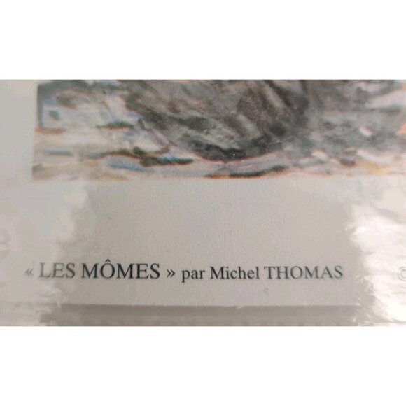 Vtg Retro 80s French Mid Century Big Eyed Paris Boy Girl Art Print Michel Thomas - Picture 4 of 16